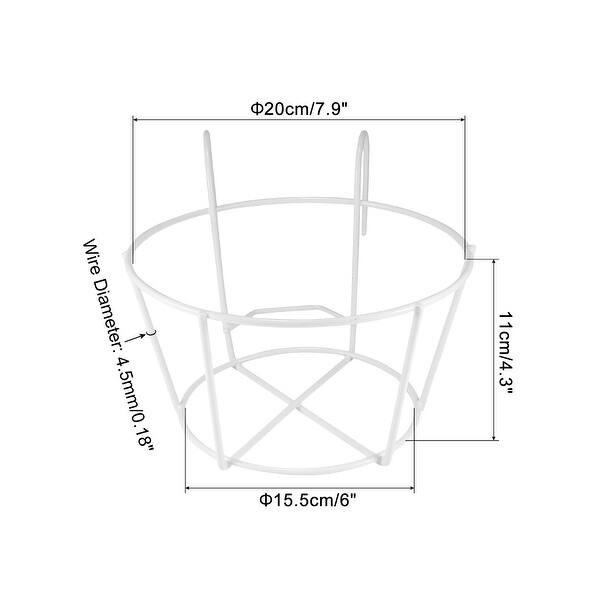 4pcs 6" Round Iron Planter Hanging Basket Rack Stand Flower Pot Holder